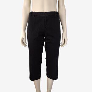 George ME Black Cotton Blend Mid Rise Fitted Capri Pants Size 6